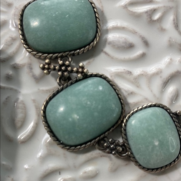 Lucky Brand Elegant Silver and Turquoise Jewelry Necklace Bracelet Set Vintage - Picture 11 of 12